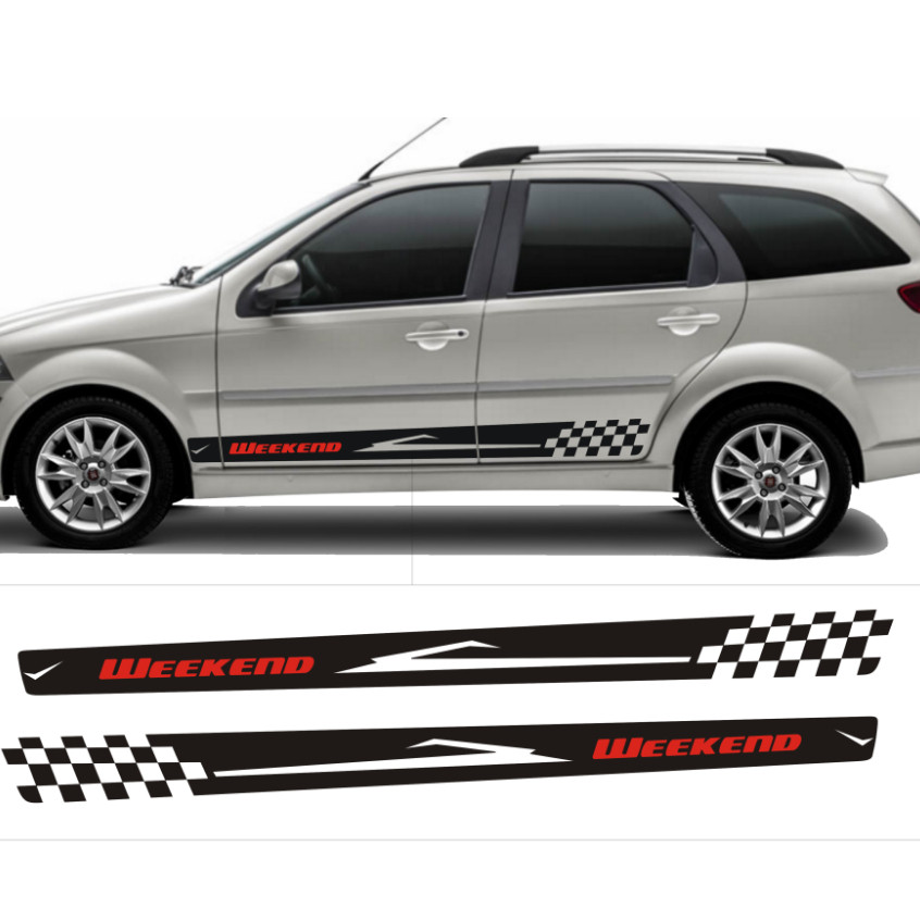 Adesivo Weekend P/ Palio Weekend Attractive Faixa Lateral Acessório Carro Esportivo Tuning