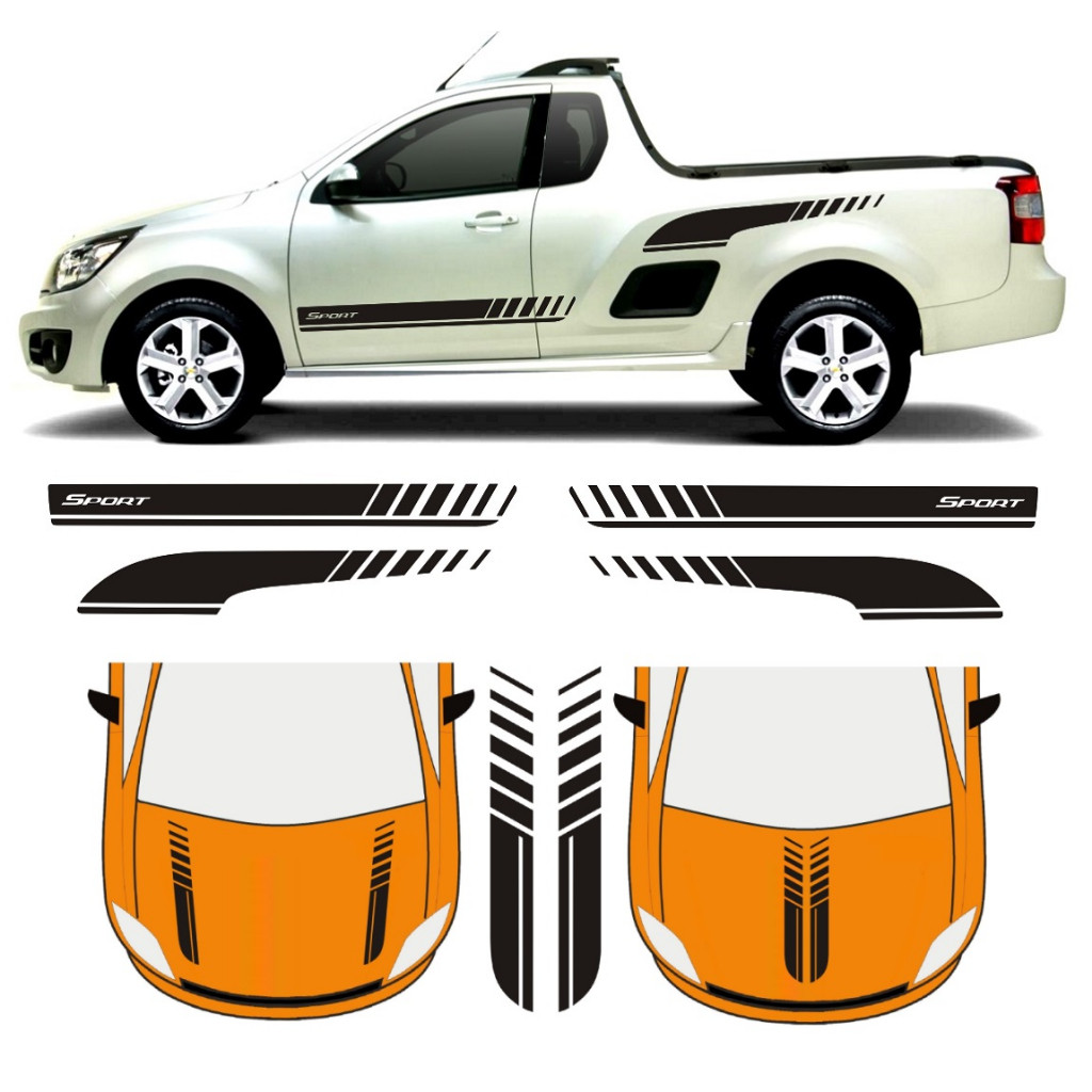 Faixa Lateral Para Nova Montana Adesivo Sport Mb1 E Capô C2 Tuning Esportivo