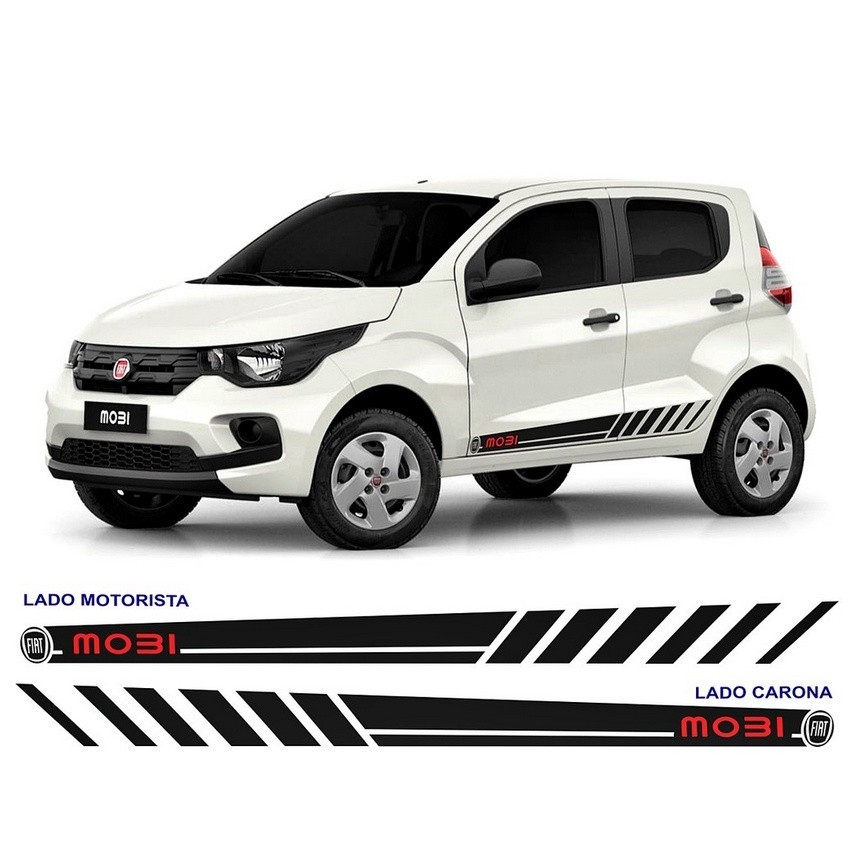 Adesivos  Faixas Laterais Fiat Mobi Like On Drive Portas Acessório Colante Esportivo Fita