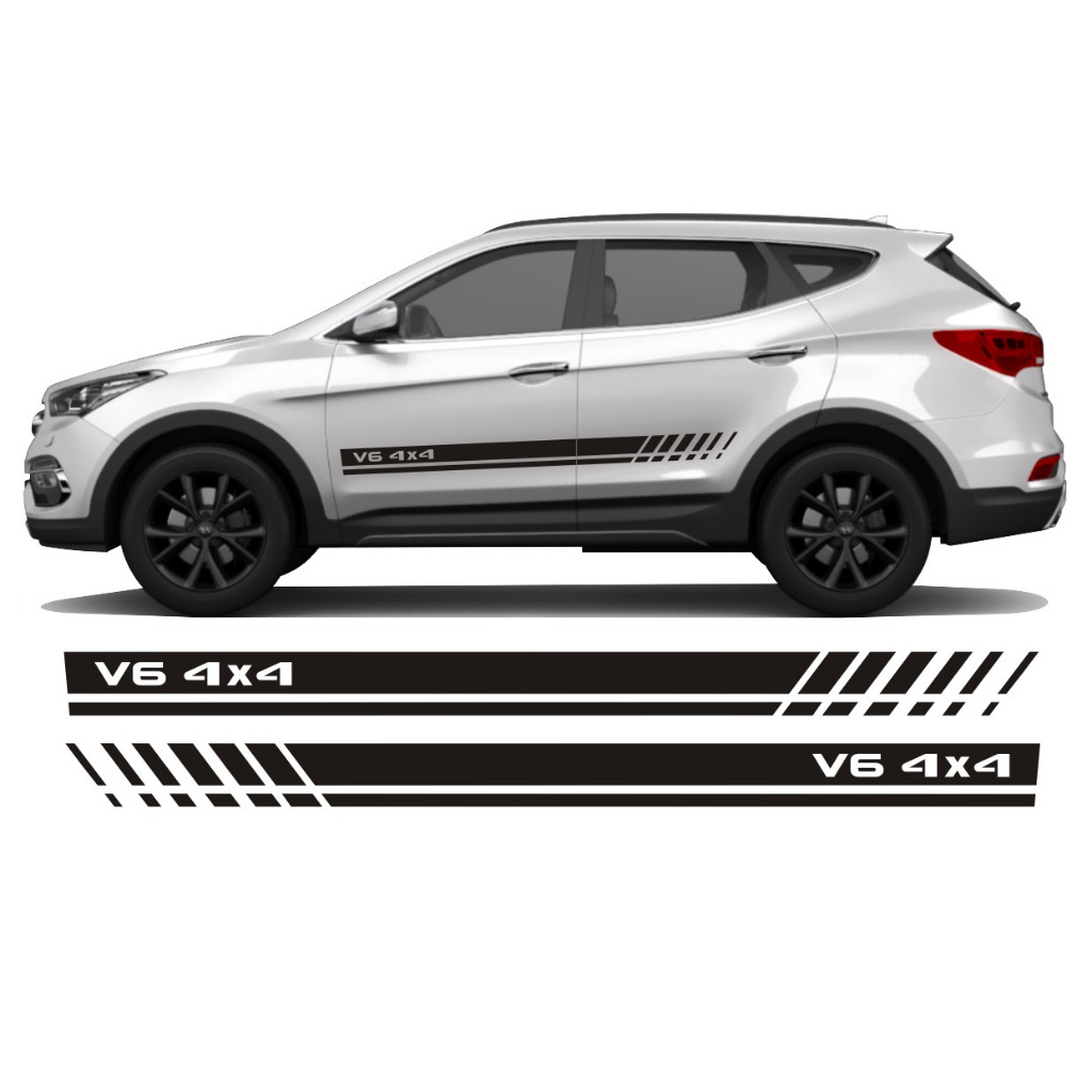 Adesivo Lateral Para Santa Fé 2013 A 2016 Faixa Hf3 Tuning Esportivo