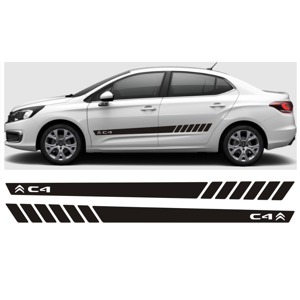 Adesivo Lateral Para Citroen C4 Lounge Faixa Cl1 Tuning Fita Esportiva