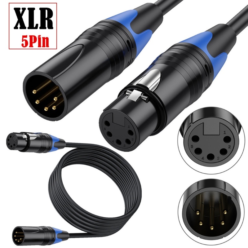 OMG * 5Pin DMX512 XLR Para Fêmea Conexão Microfone Fio Linha Extensão Mixers Alto-Falante Amplificador
