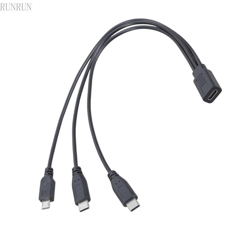 RUNRUN Carregamento Portátil Adaptador USB C Fêmea Para 2 Tipo-5Pin Divisor Apenas Char