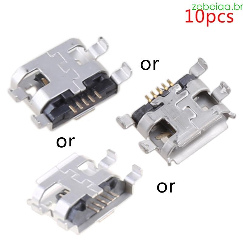 Zebeia 10 Pcs USB Tipo B Conector Soquete Fêmea 5Pin 0 72mm Para Telefone Tablet Cha