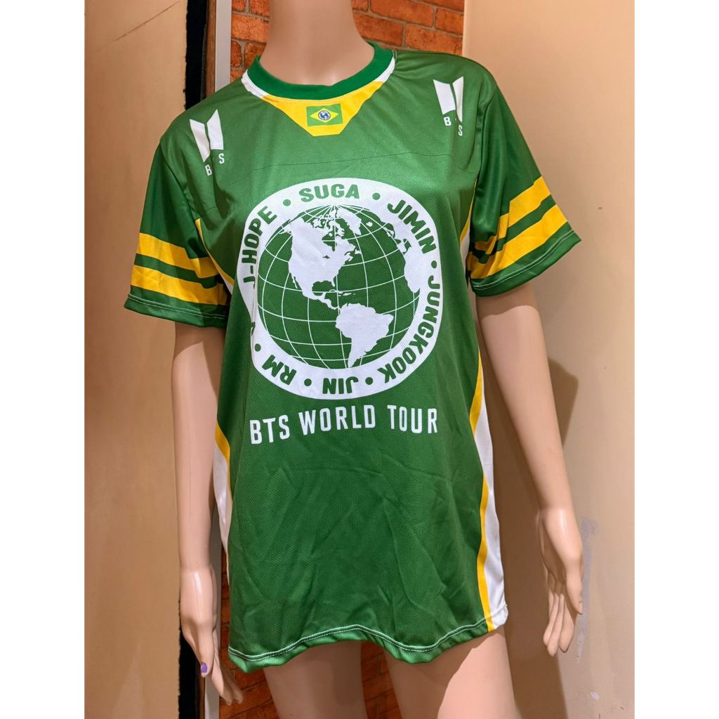 Camisa BTS World Tour Estilo Jersey Unissex K-Pop Camiseta Fans Army Moda Casual