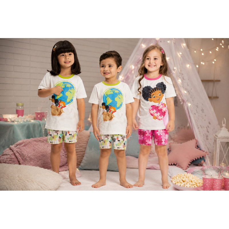 Pijama Alakazoo Infantil Menina Verão Confortavel Caimento Leve Delicado Promoção Macio