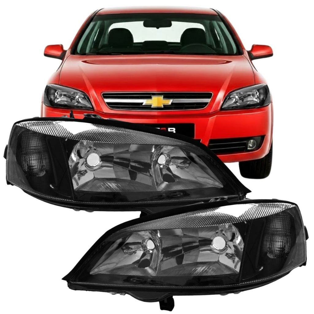 Par Farol Dianteiro Foco Duplo Máscara Negra Astra 1998 a 2002