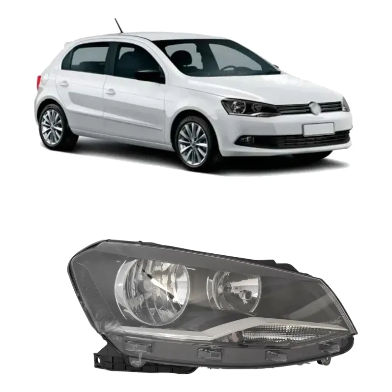 Farol Esquerdo Gol G6 2013 a 2016 Foco Duplo Máscara Negra Lado Motorista | Novo