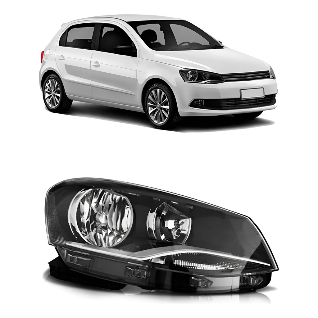 Farol Voyage G6 2013 A 2016 Foco Duplo Cromado Mascara Negra