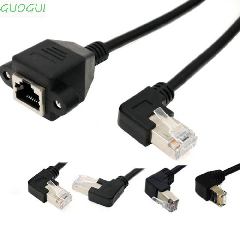 Cabo GUOGUI RJ45 Cinco Categorias RJ45 Ângulo Reto Painel De Parafusos De 90 Graus Fio De Rede LAN
