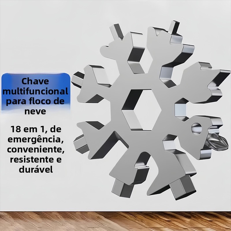 Chaveiro Chave de Floco de Neve Portátil Hexagonal Octogonal Ferramenta Mini Multi-Função