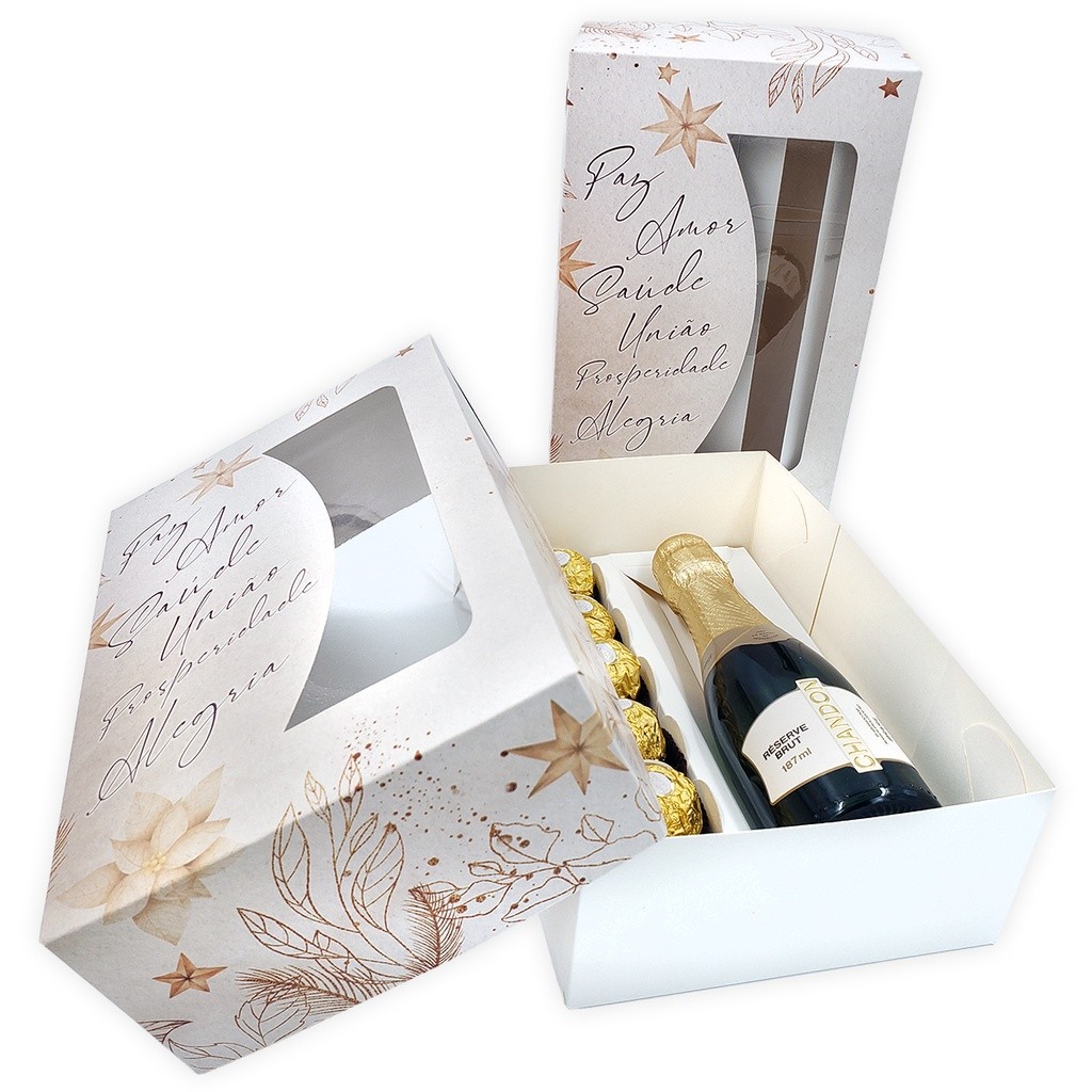06 Caixas  Para Longneck com doces, sabonetes ou presentes de Natal. mini vinhos etc. Lançamento