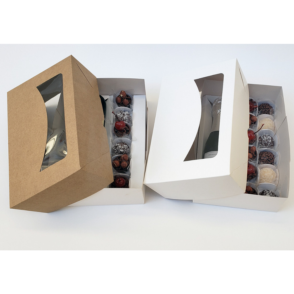 10 Caixas para lembrancinha -Branco e Kraft para Longneck, mini vinhos e doces (regulagem para 6 doces ou  12 doces)