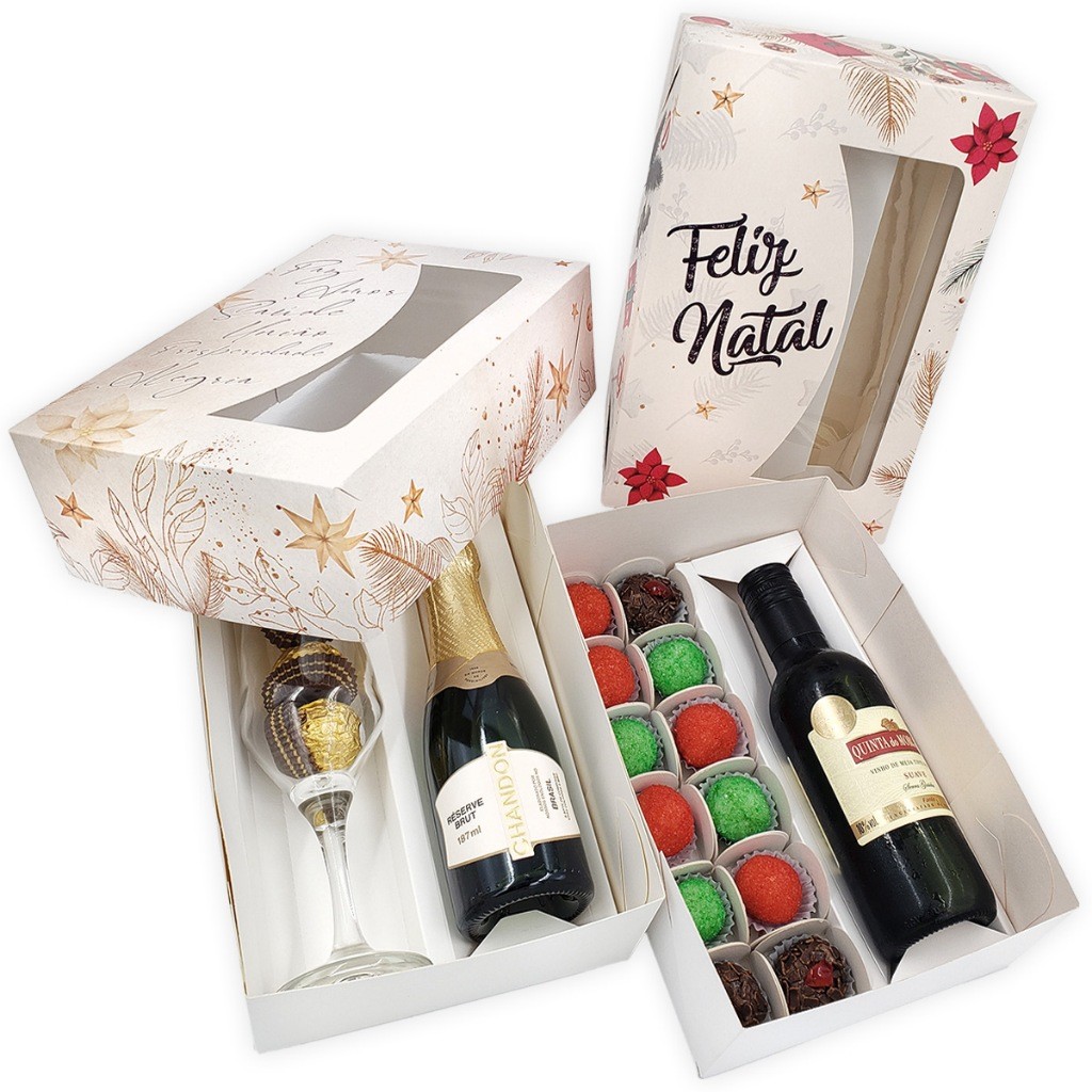 20 Caixas Para Longneck  lembrancinhas, mini vinhos etc. Especial Natal 23x15x7cm
