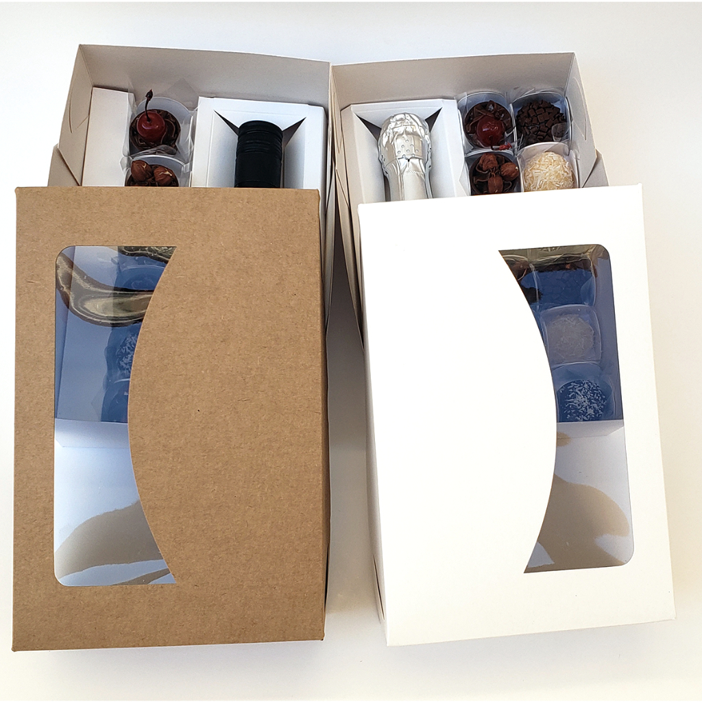 10 Caixas  Branco e Kraft para Longneck, mini vinhos e doces (regulagem para 6 doces ou  12 doces)