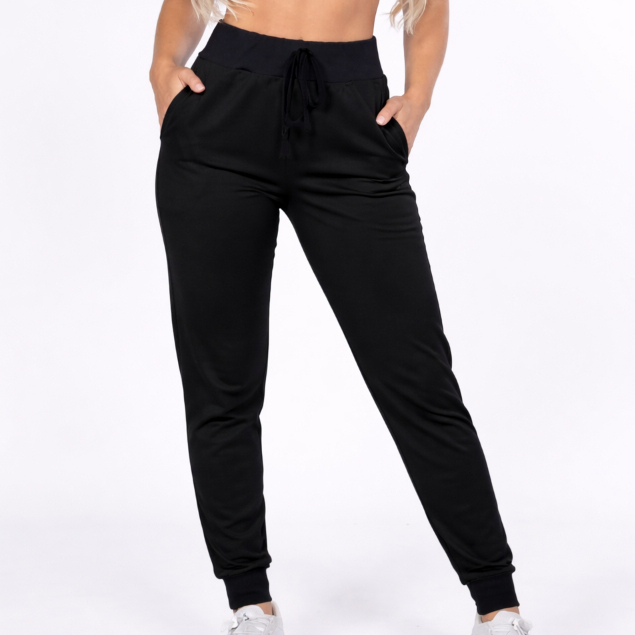 Calça Jogger Feminina Moletom Grosso Flanelada Quentinha Cintura Alta Com Bolso