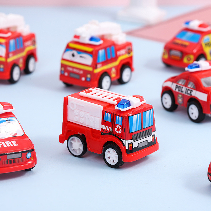 Pull Back Fire Truck Caminhão de bombeiros para crianças Mini Simulação Caminhão de bombeiros Pull Back Car Pequenos