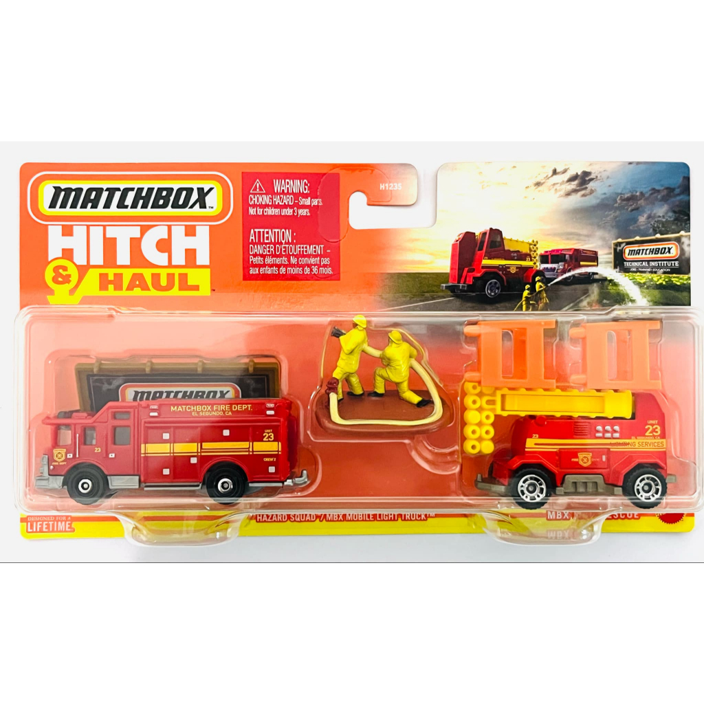 Matchbox - Hazard Squad - MBX Mobile Light Truck - Fire Rescue - Hitch & Haul