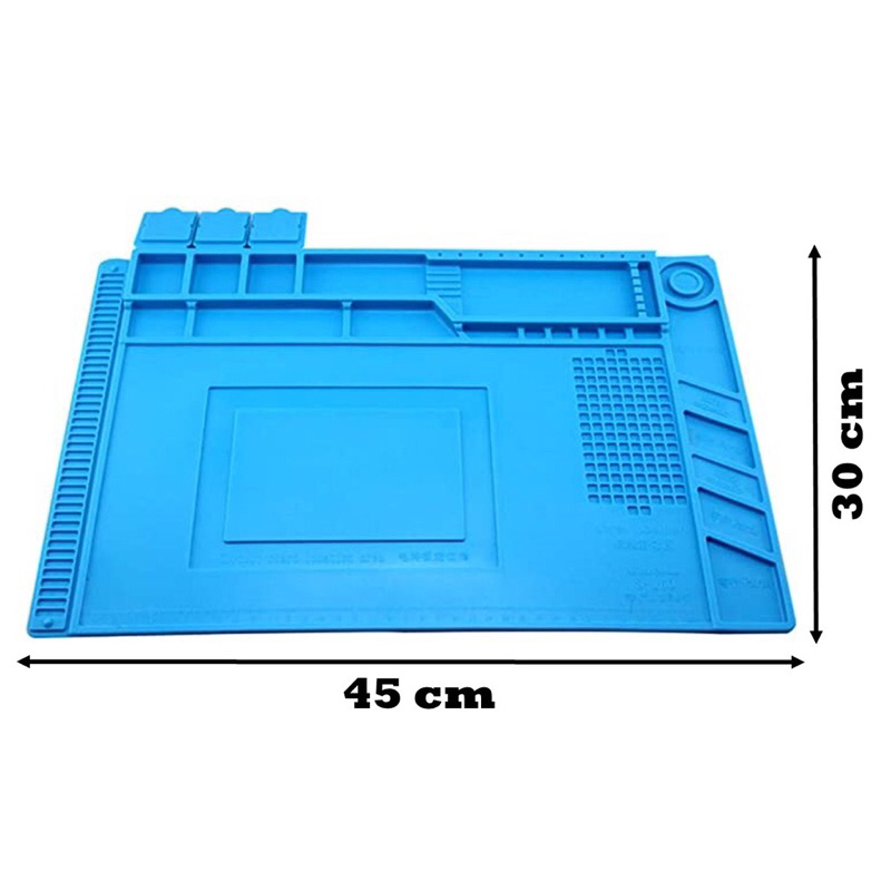 Manta Antiestática Bancada 45x30cm Resistente a Calor Tapete de Silicone para Manutenção de Eletrônicos Antiderrapante Anticorrosivo Estação de Trabalho Assistência Celular Tablet Relógio Brinquedo