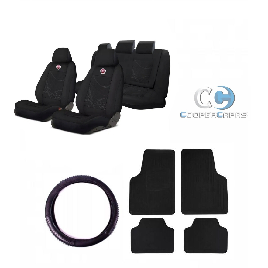 Kit Tecido Grosso Para Bancos Tapete 4PÇs Volante Fiat Palio Anos de Fabricação de 1996 Até 2005