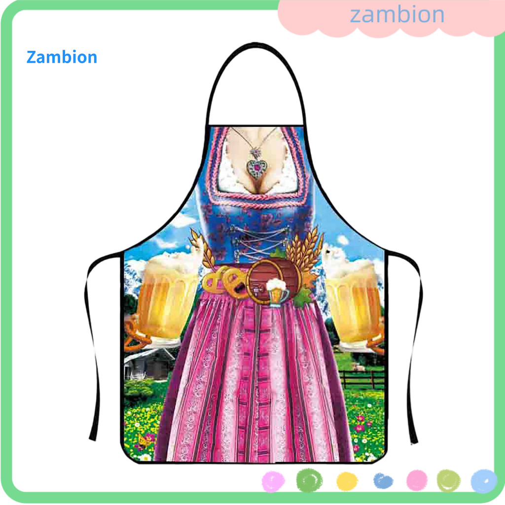 Funny Aprons for Parties Unique Gifts for Friends Oktoberfest Apron Waterproof Adjustable Cooking Bib 3d Printed Polyest