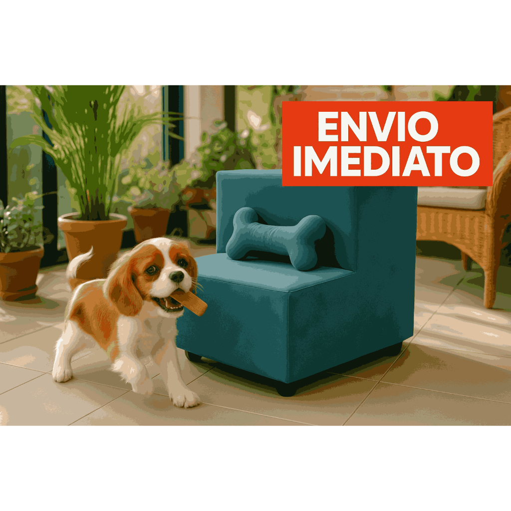 Escada Escadinha Pet 2 Degraus Gato e Cachorro Ideal Sofá Cama Espumada com Osso incluso
