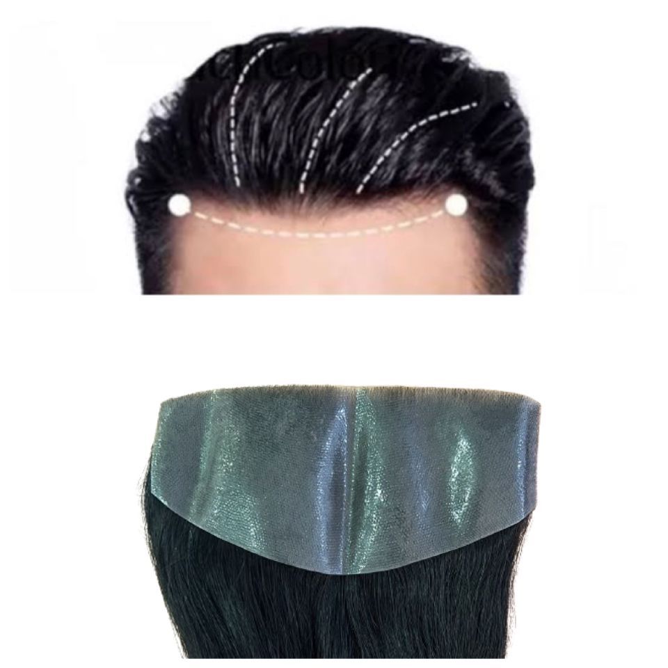 Frontal Masculina p/ Falhas Entrada Castanho Escuro Humano Natural
