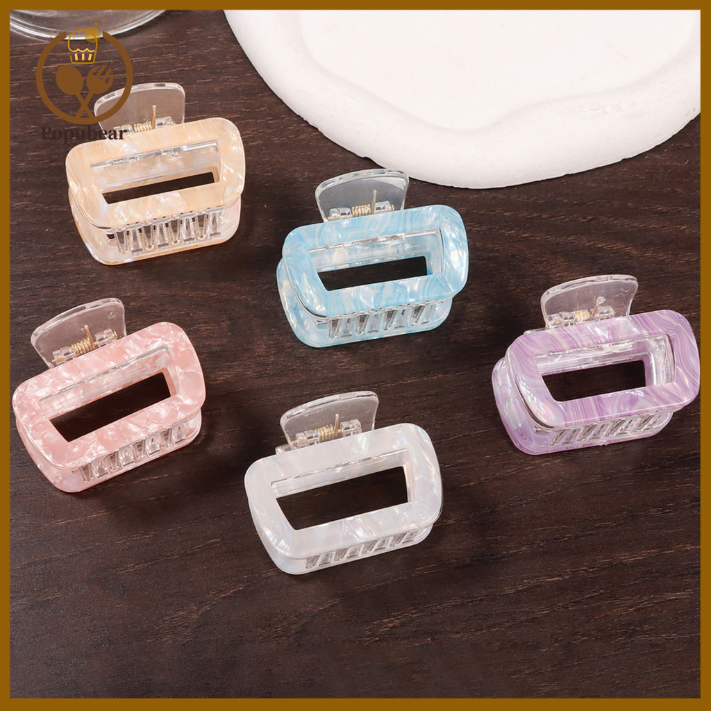 Square Hair Claw Practical Grip Clip Hollow Design Strong Anti-slip Teeth Back Head Clamp Shower Accessory for Women Gir