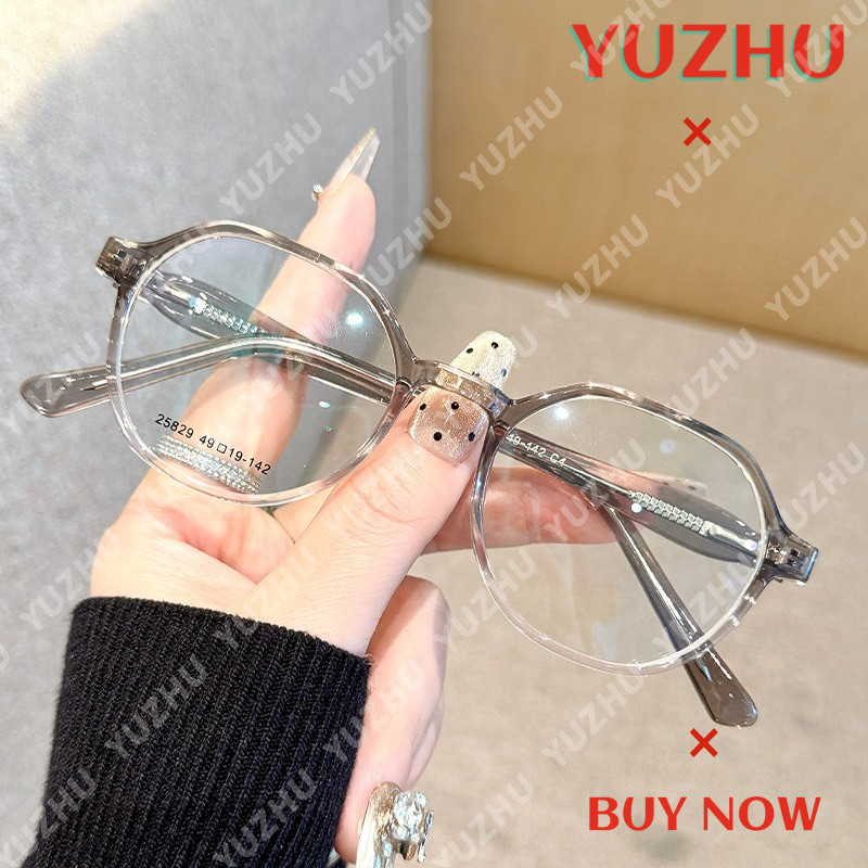 (YUZHU) Óculos Retrô Coreano Polygon Square TR90 Com Armação Anti-Luz Azul Para Mulheres E Homens