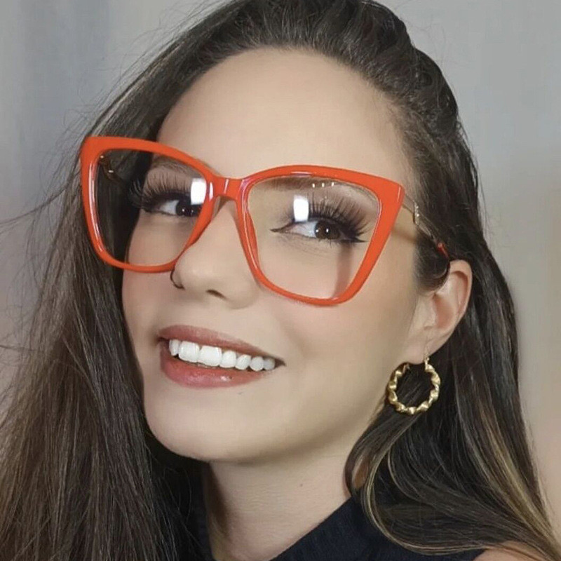 Óculos Anti-Luz Azul Tr90 Vintage Square Optical Glasses Armação Óptica Feminina Dobradiça De Mola
