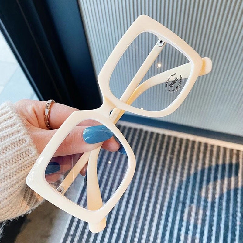 Clear Square Glasses Women Fashion Oversized Transparent Optical Glasses Frames Female Vintage Anti Blue Light Spectacle