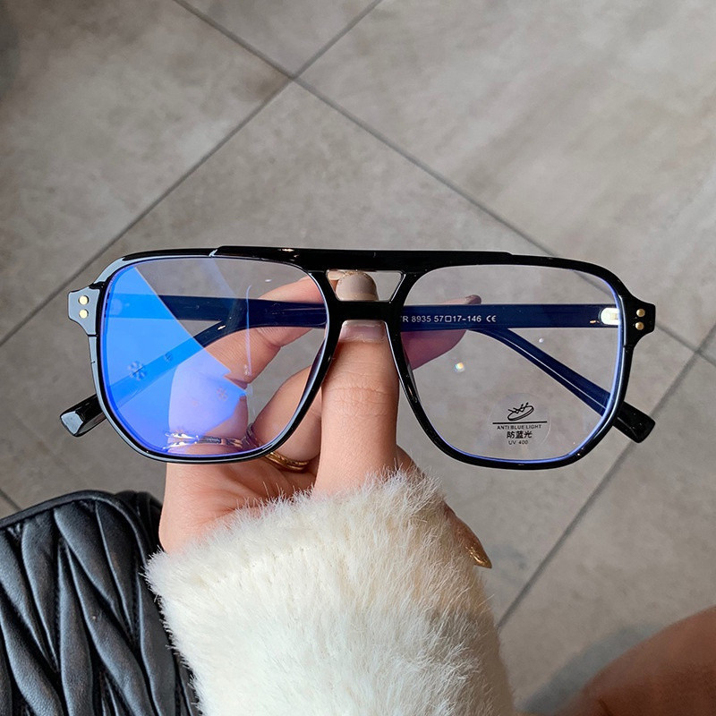 Novo Unisex Blue Light Blocking Computer Glasses Women Fashion TR90 Moldura Vintage Square Eyewear Óculos Anti-Choque HF