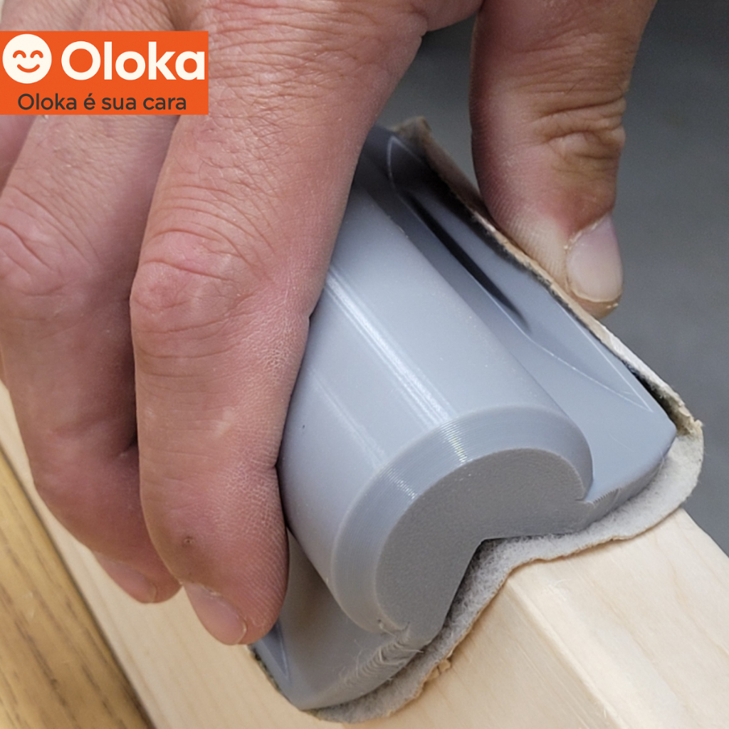 Bloco de Lixar de Canto 90° p/ Lixa 5'' (125mm) | PLA 3D – Acabamento Profissional em Madeira/MDF