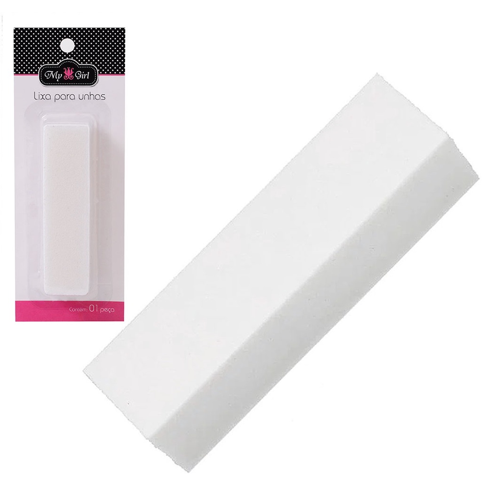 Lixa Bloco Espuma Branco 4 Faces Brilho Profissional