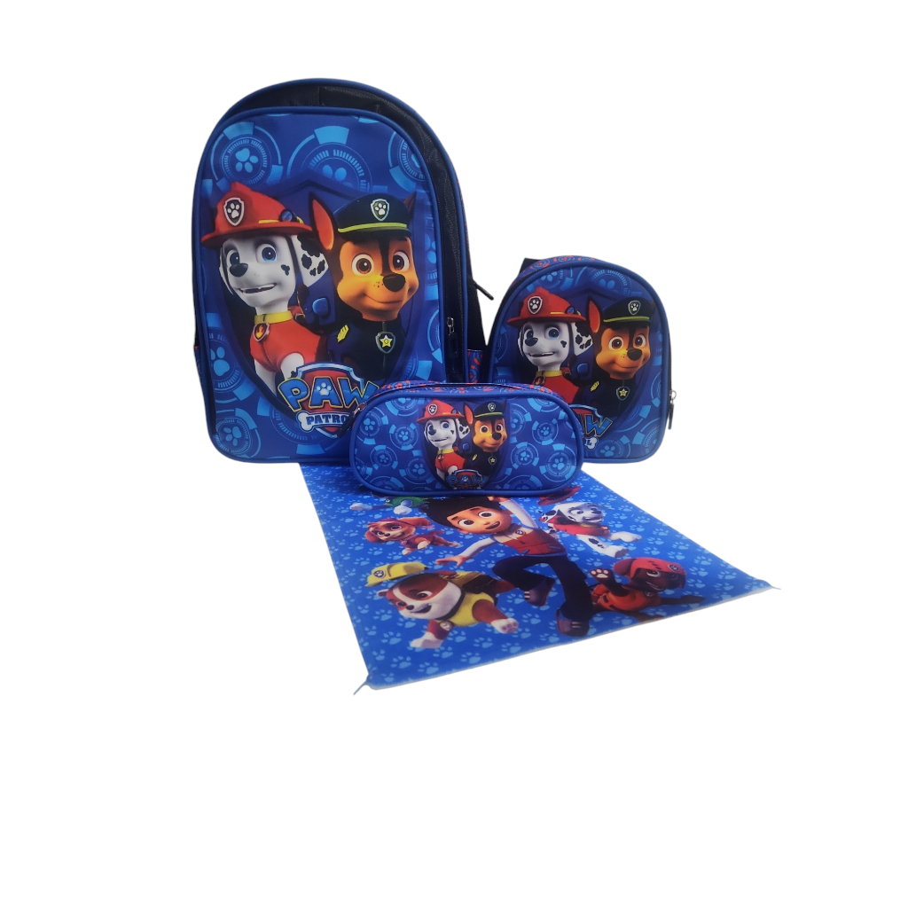 Kit Mochila de Costas Patrull Cachorro Menino +Toalha de Rosto (UB)