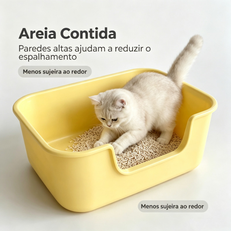 Caixa de Areia para Gato Extra‑Grande, Anti‑Espirro, Anti‑Odor, Evita Arrastar Areia, Sanitário Grosso para Filhotes e G