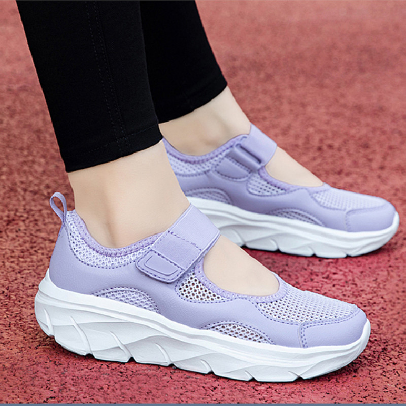 Mulheres Ocas Malha Caminhada Sapatos Plataforma Leve Respirável Casuais