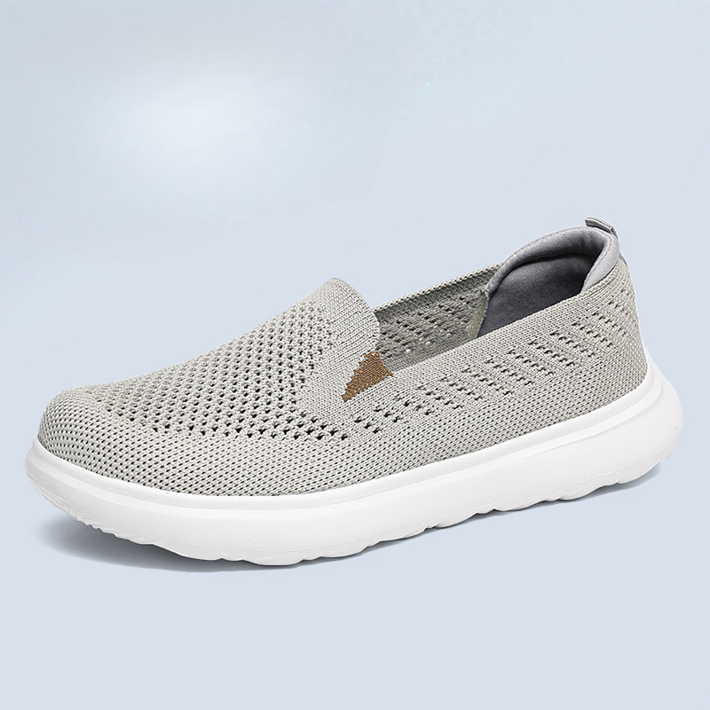 Sapatos Femininos Respiráveis de Malha Oca, Slip On, para Caminhada, Solado Macio e Confortável para Uso Diário
