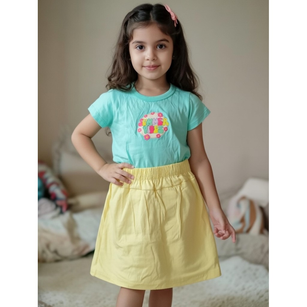 Kit Conjunto Infantil Feminino Menina Roupa Infantil Promoção short saia + blusa