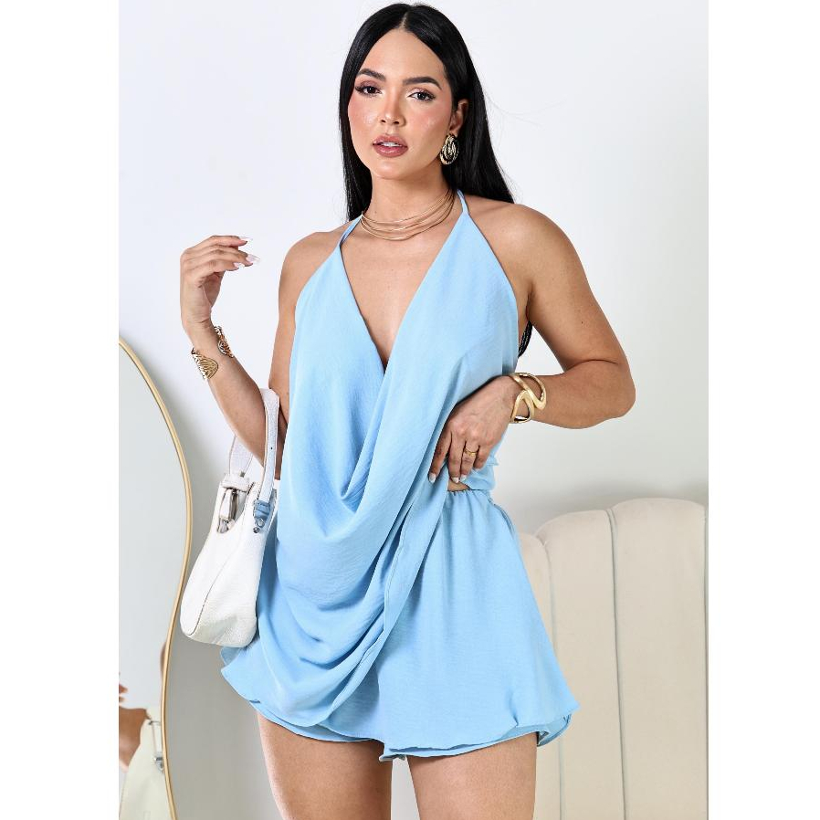 CONJUNTO FEMININO BLUSA E SHORT SAIA
