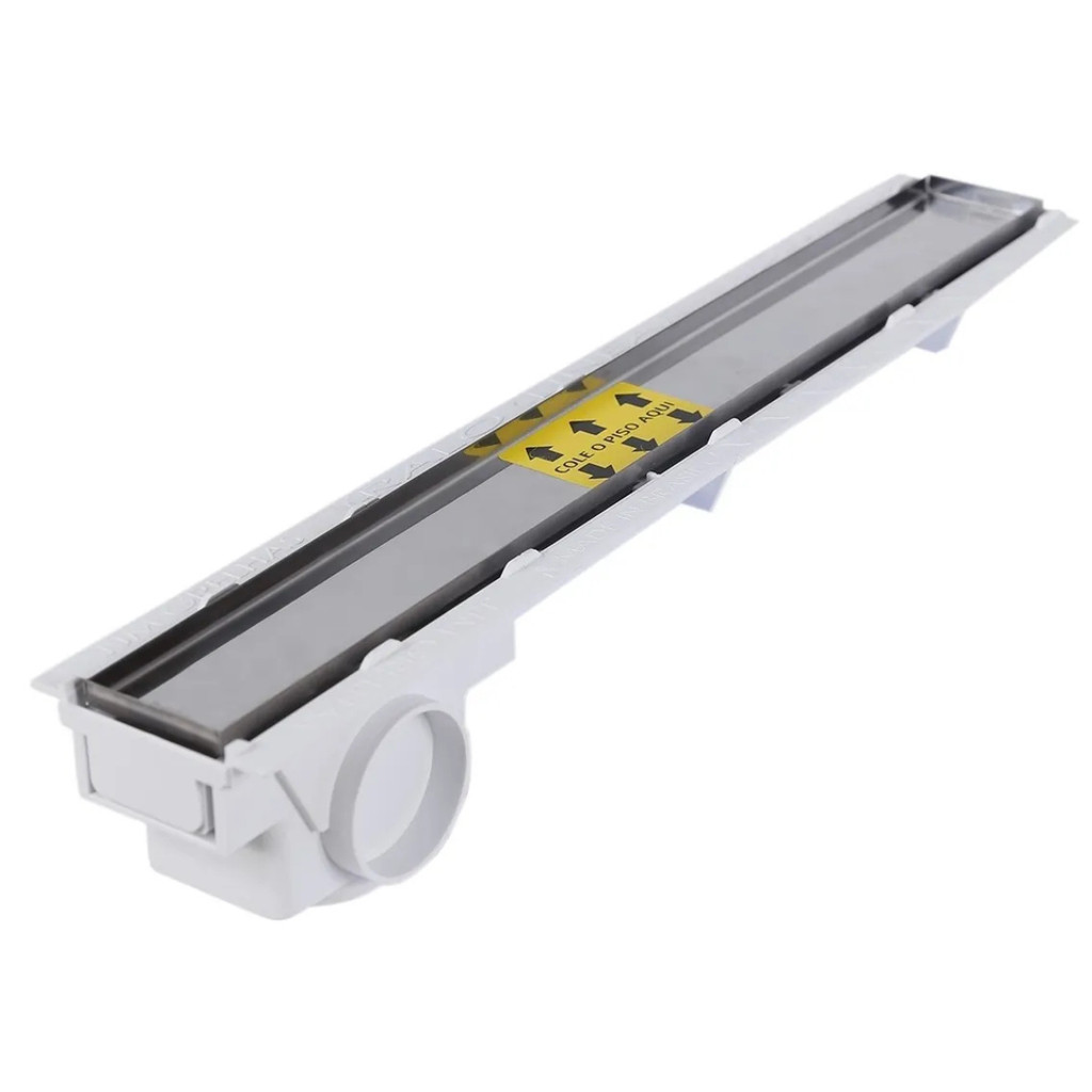 Ralo Saída Canto Oculto Linear Hide 6X50cm Invisível para Banheiro Cozinha Área Externa