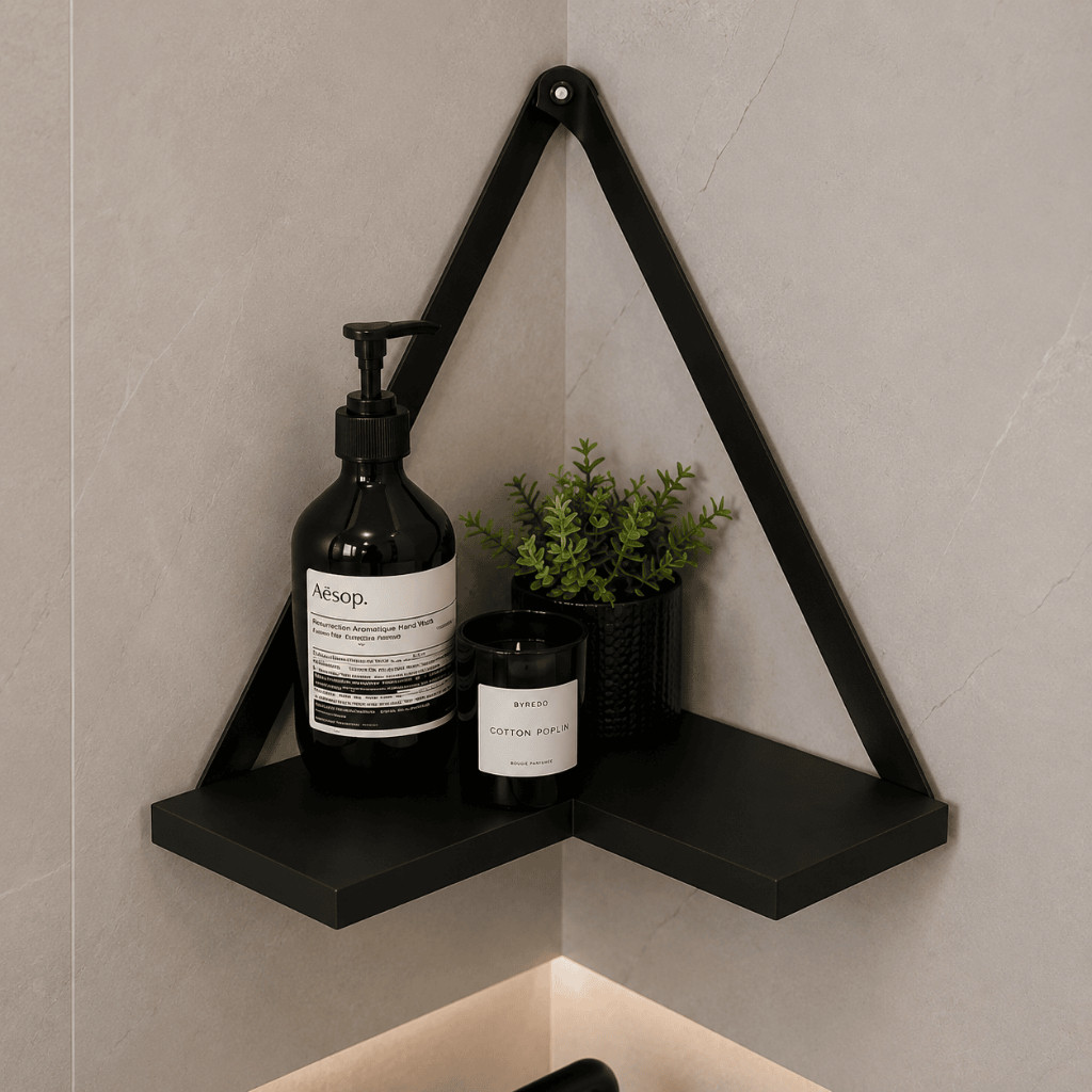 Prateleira Canto Decorativa Funcional Cozinha Banheiro Lavanderia Otimizadora Espaço Moderna Premium
