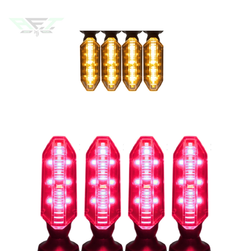 Kit 4 Piscas DE EMBUTIR DE BORRACHA Seta Coxim Sequencial Twister  Led DRL Vermelho Cg Titan Fan