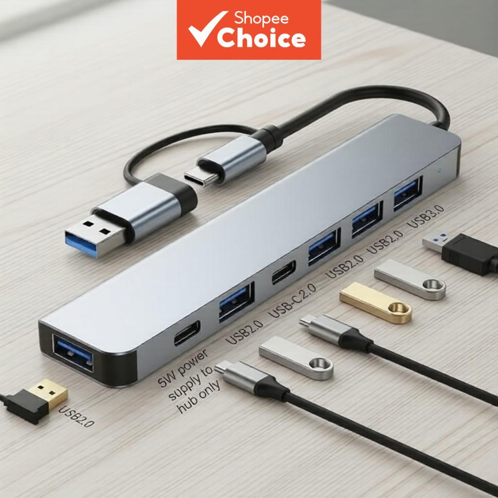 hub 7 Em 2 Portas USB Ac Concentrador 3.0 E 2.0 Tipo Multi Adaptador-Dock Splitter Para PC Laptop Macbook Pro Acessórios