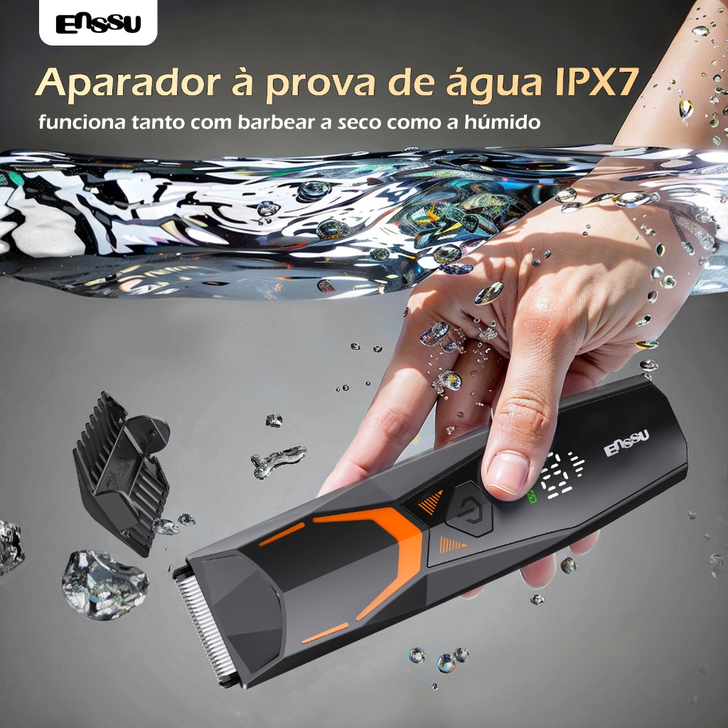 Barbeador Elétrico Masculino à Prova d’Água Recarregável com Base Dock