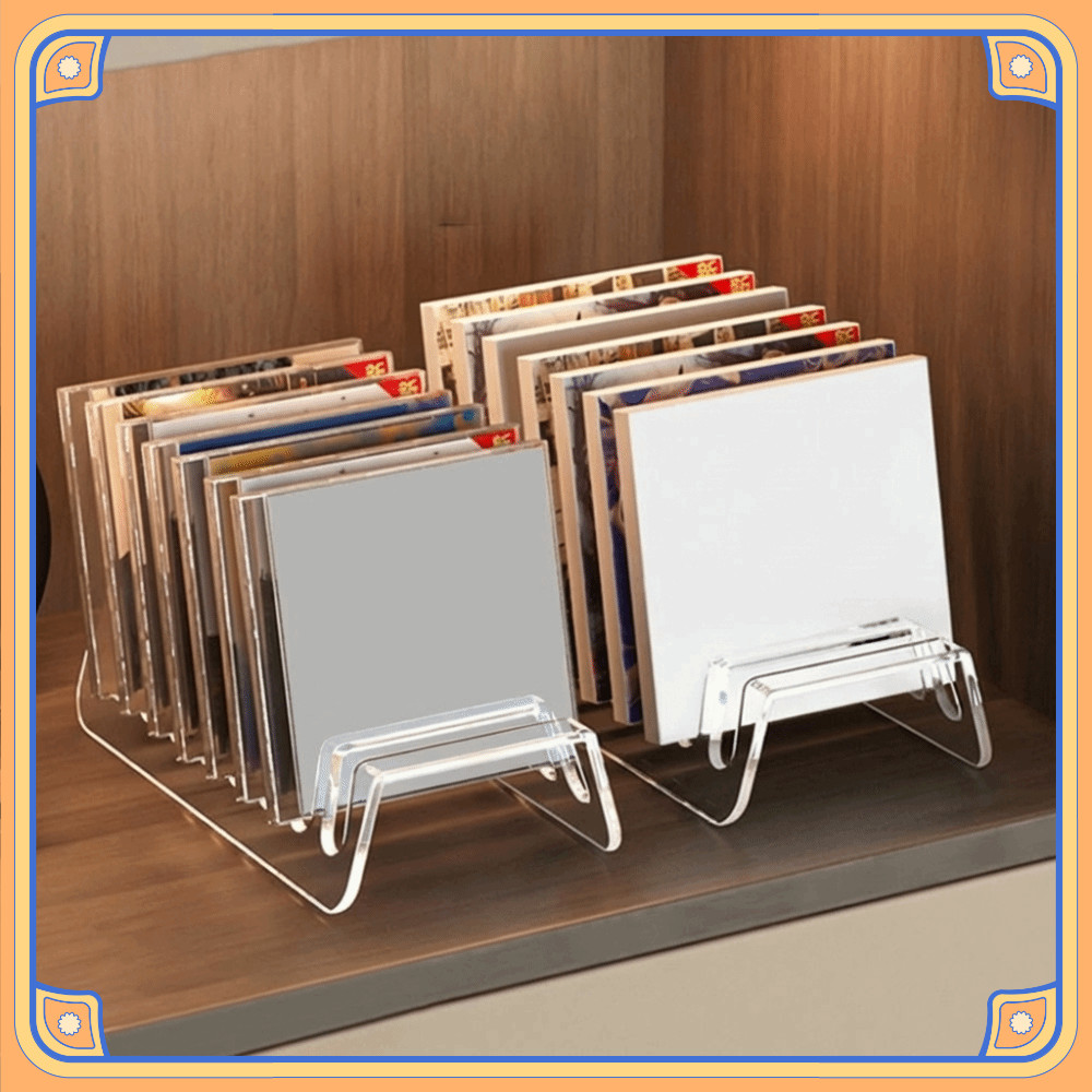 Prateleira De Exibição De CD , Design Multi-Slot 6/8 Grades Suporte De Telefone Acrílico , Organizador De Mesa Transpare
