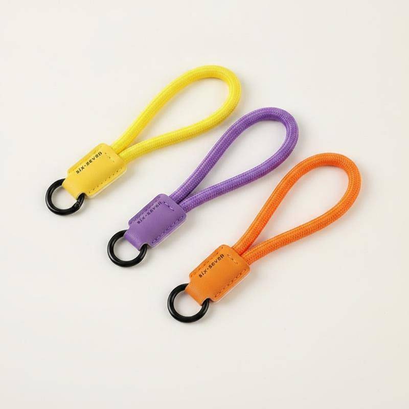 Rightrous Chave Cordão Leve Colorido Náilon Pulseira De Pulso Mini Couro Do Plutônio Chaveiro Anel Para Ônibus Metrô Nov