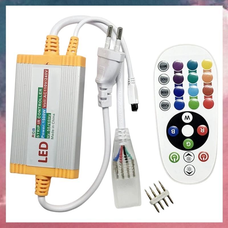 (Rjq X) Controlador RGB IP68 Luz Neon À Prova D'água 1500W 24 Teclas Controle Remoto IR Para 5050 2835 Tiras De LED Alim