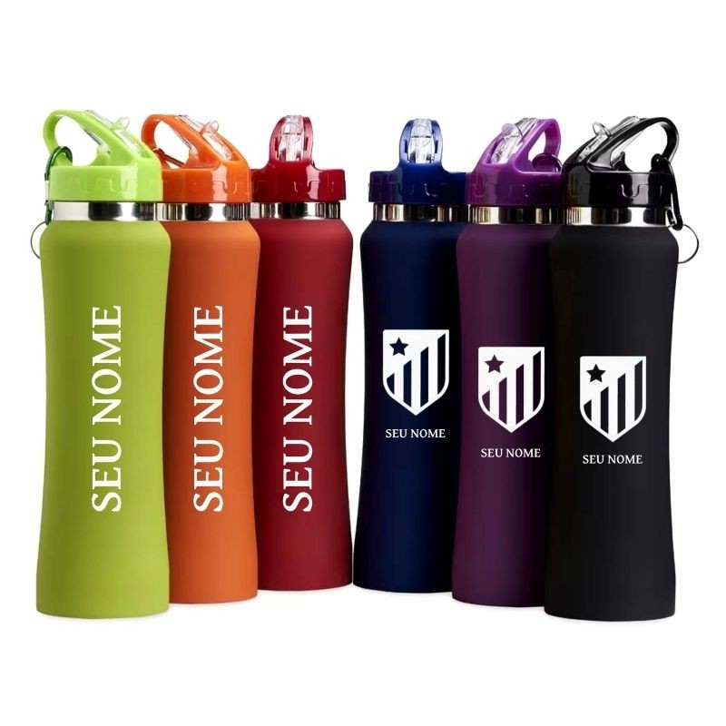 Garrafa Térmica 750ml quente e fria mega Térmica.Aço Inox personalizado com seu nome+desenho+time+profissão..