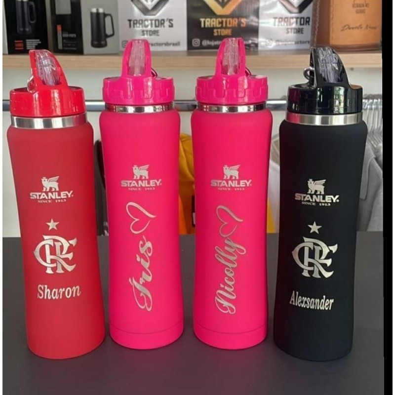 Garrafa Térmica 750ml quente e fria mega Térmica.Aço Inox personalizado com seu nome+desenho+time+profissão